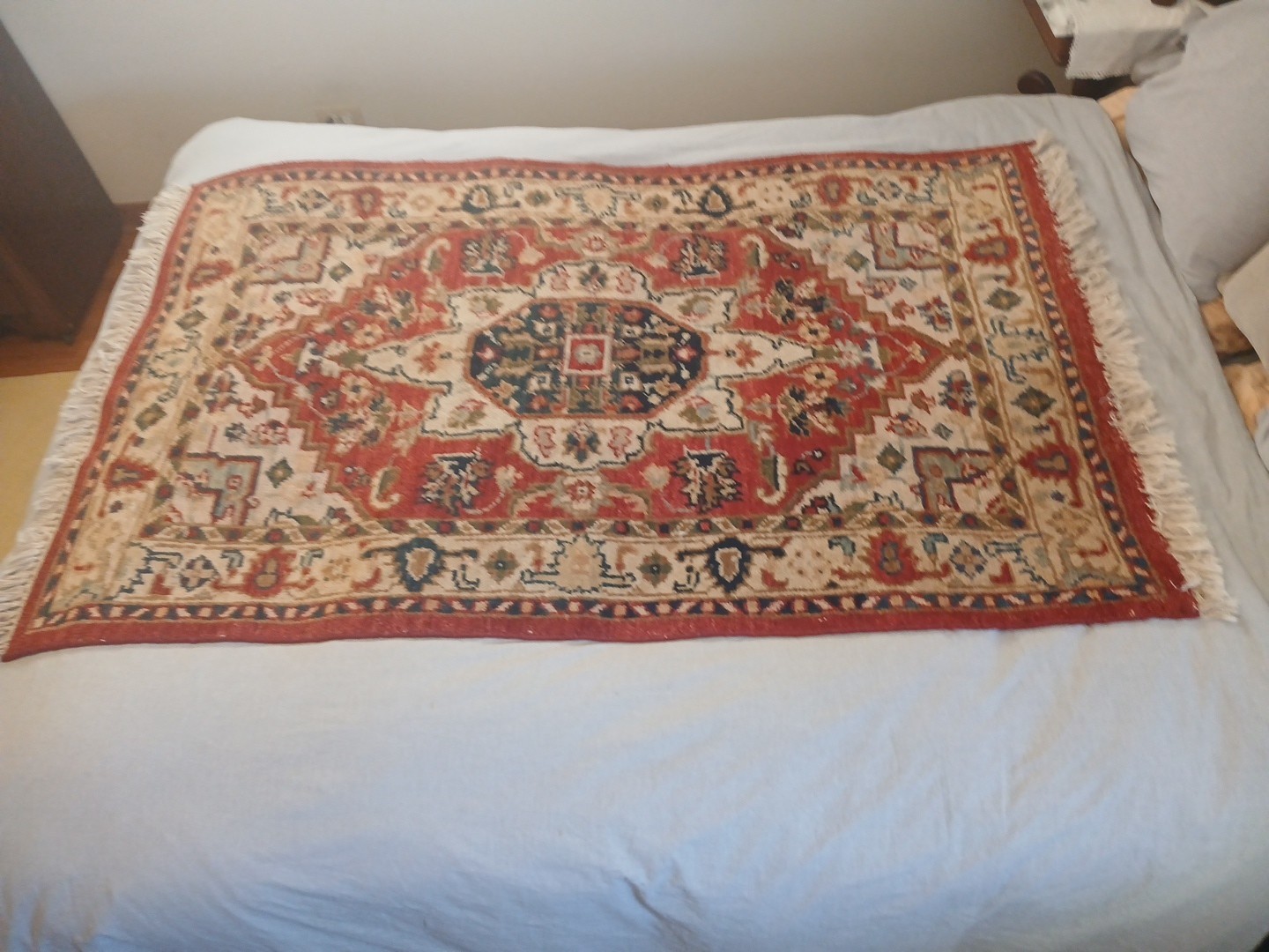 Vintage Afghan Hand-Knotted Wool Rug