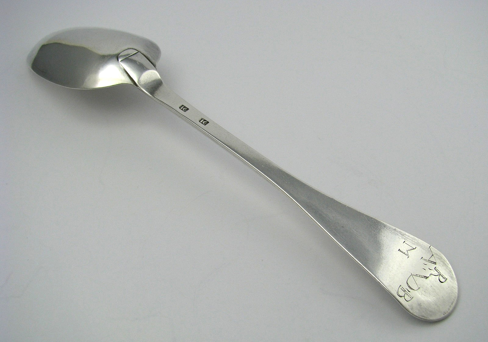 American Colonial COIN SILVER SPOON SERVING SPOON by Joseph Carman Phila Pa 1771