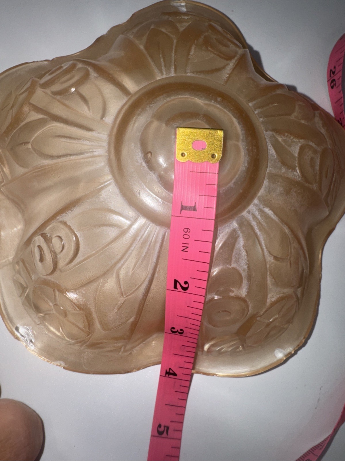 1930’s Art Deco Style Nauticalesque Pressed Glass Ceiling Fixture Pendant