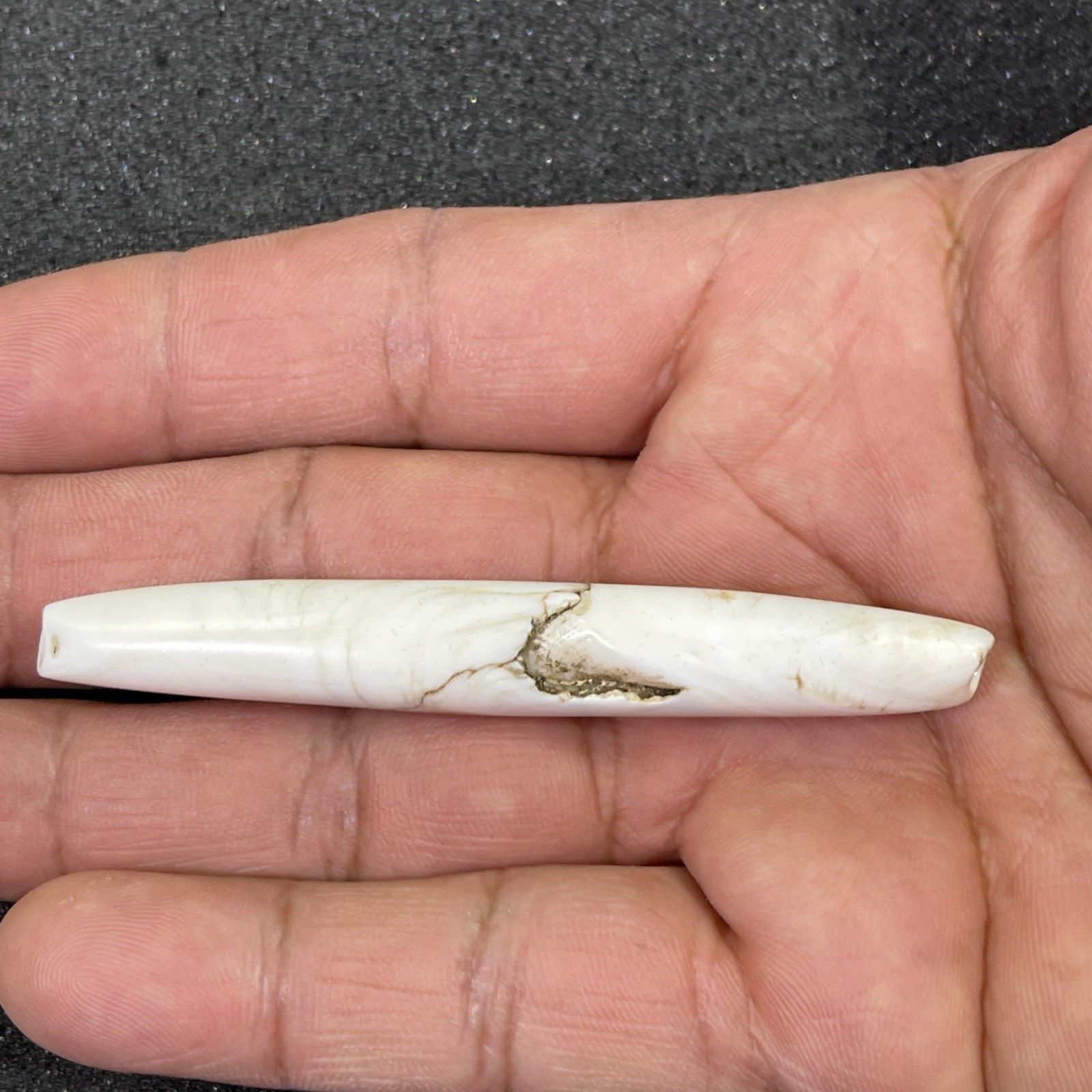 Antique Conch Shell Tube Tribal Naga Bead 85 mm 3.25″