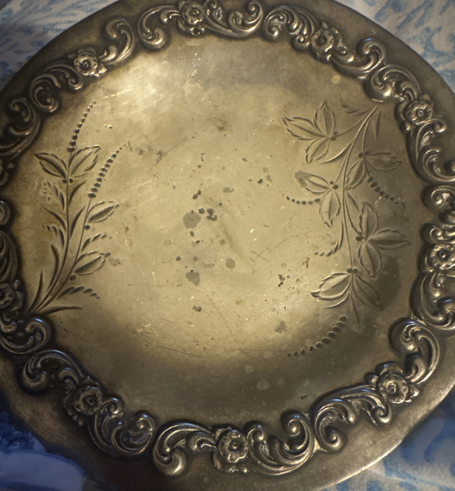 Antique Homan quadruple silverplate Trinket Dish Repose Beautiful Imperfect 1998
