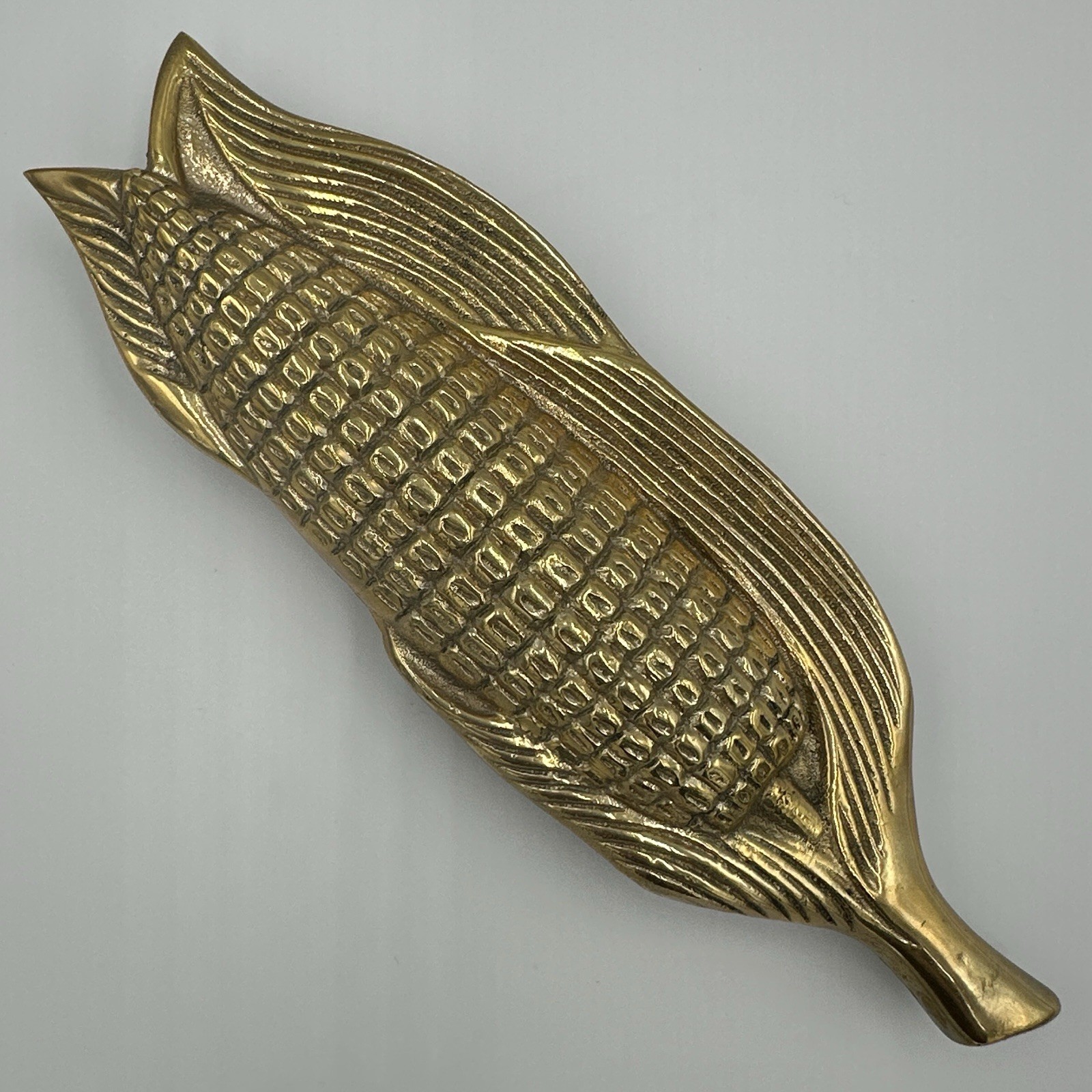 Solid Brass Corn Door Knocker NOS 1980s Vintage Farmhouse Door Hardware