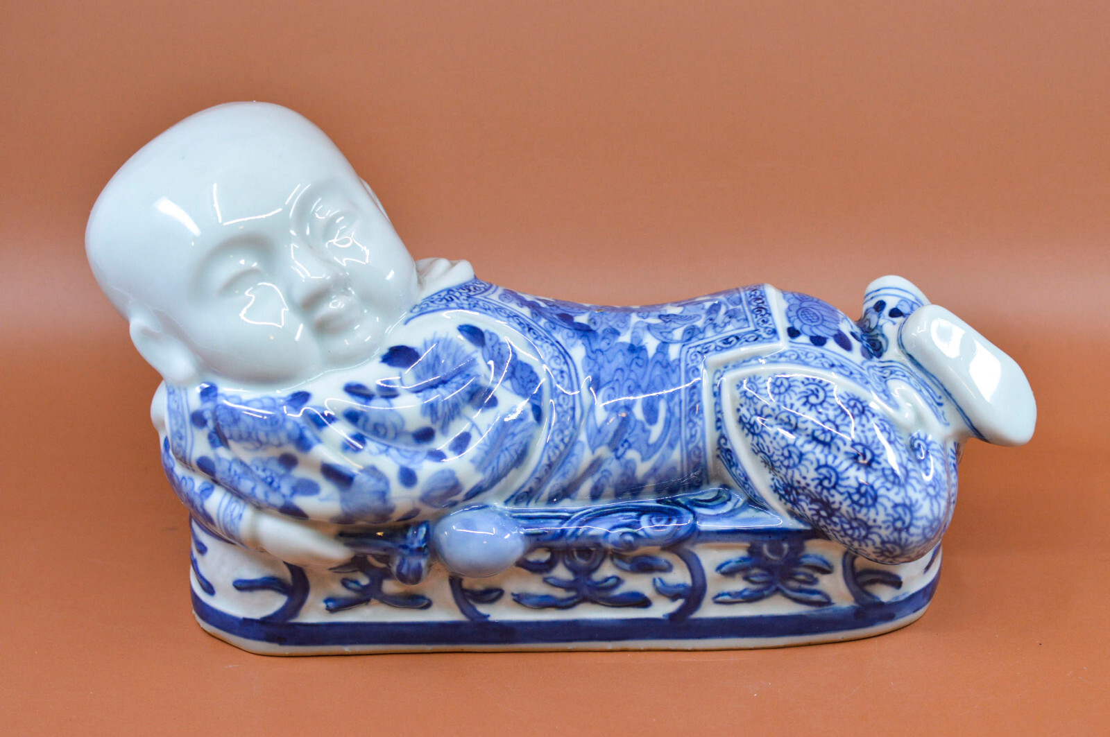 Vintage, Chinese, porcelain, neck pillow, 11 inches wide
