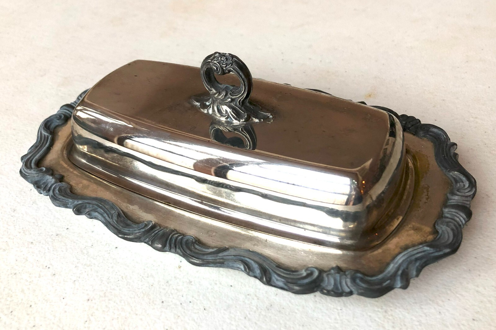 Vintage FB Rogers 1883 Silver Co butter dish style 1959x No Glass Insert
