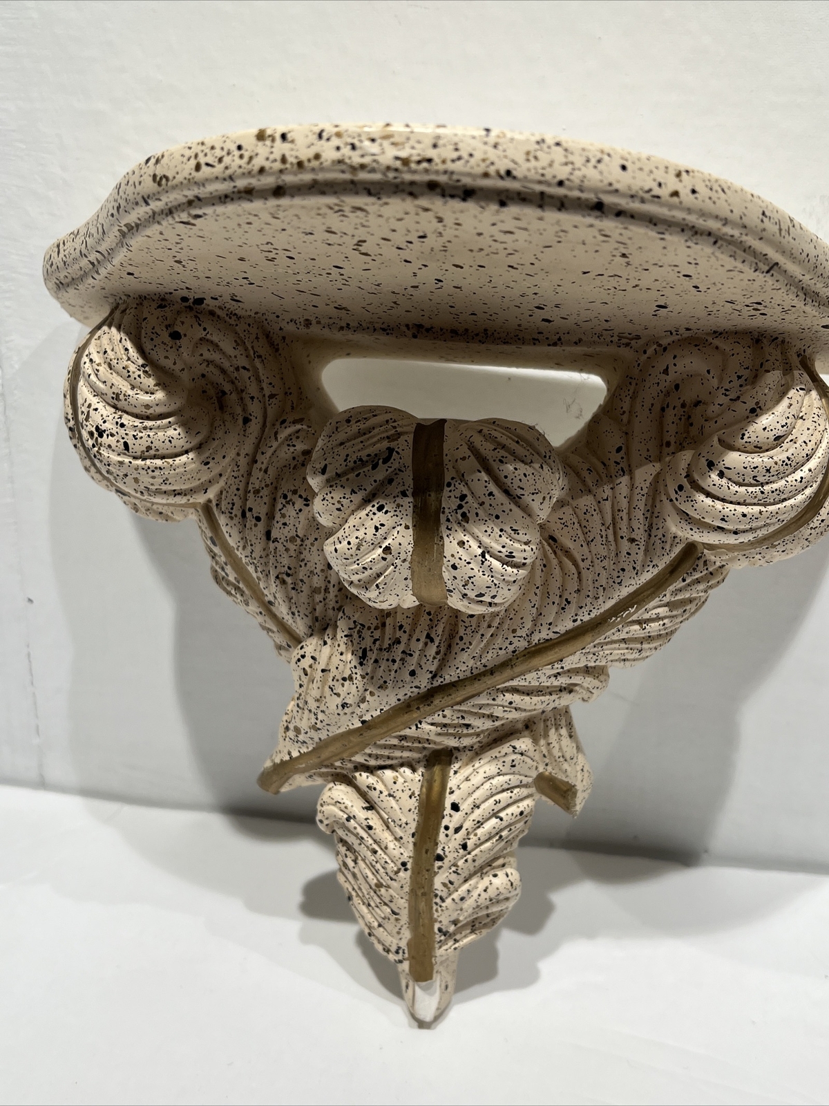 UNIVERSAL STATUARY CHALKWARE SCONCES WALL SHELVES leaves, DESIGN 1954 gold