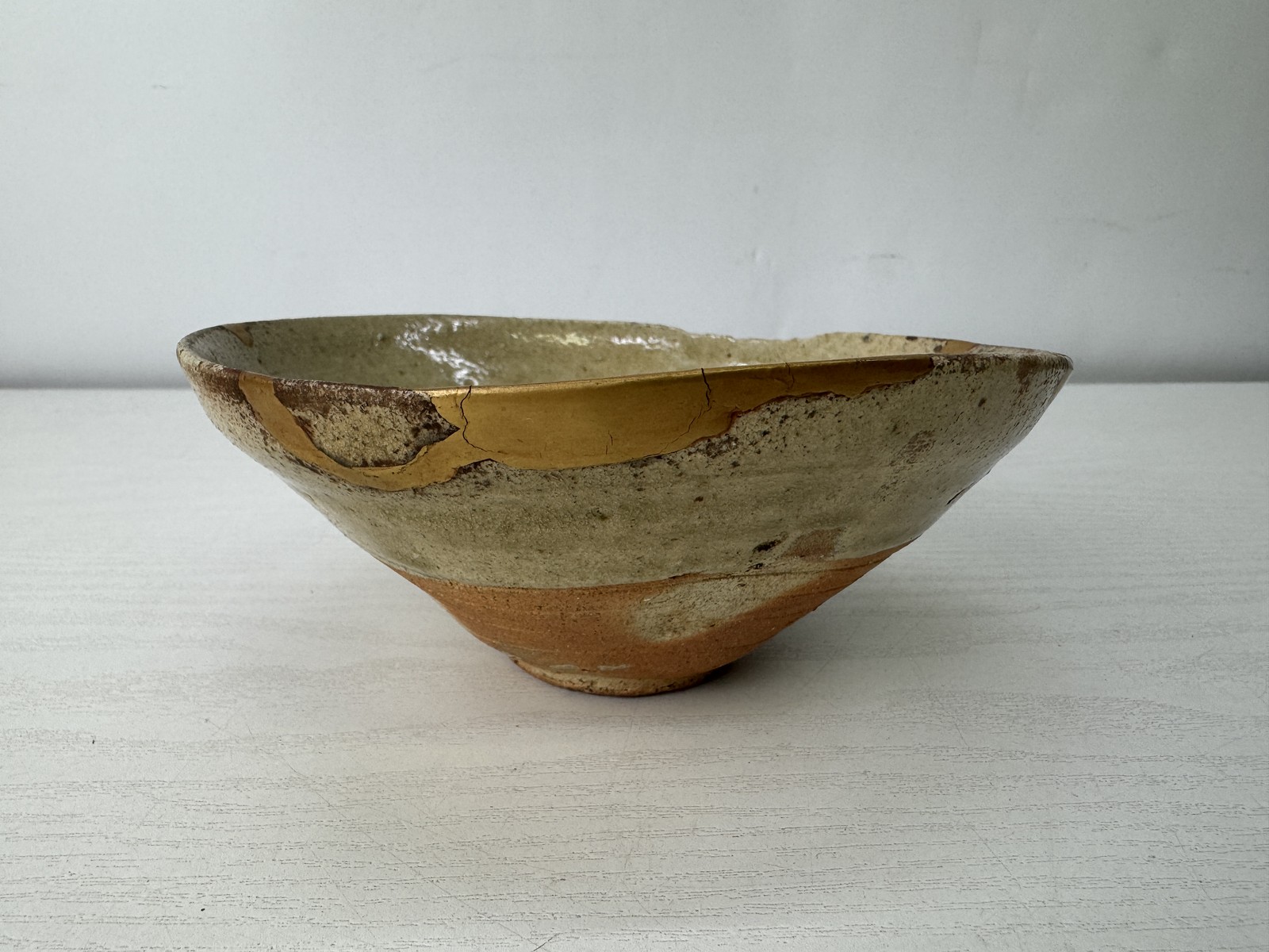 Y10056 CHAWAN Ko-Seto flat bowl Muromachi period Japan antique tea ceremony cup