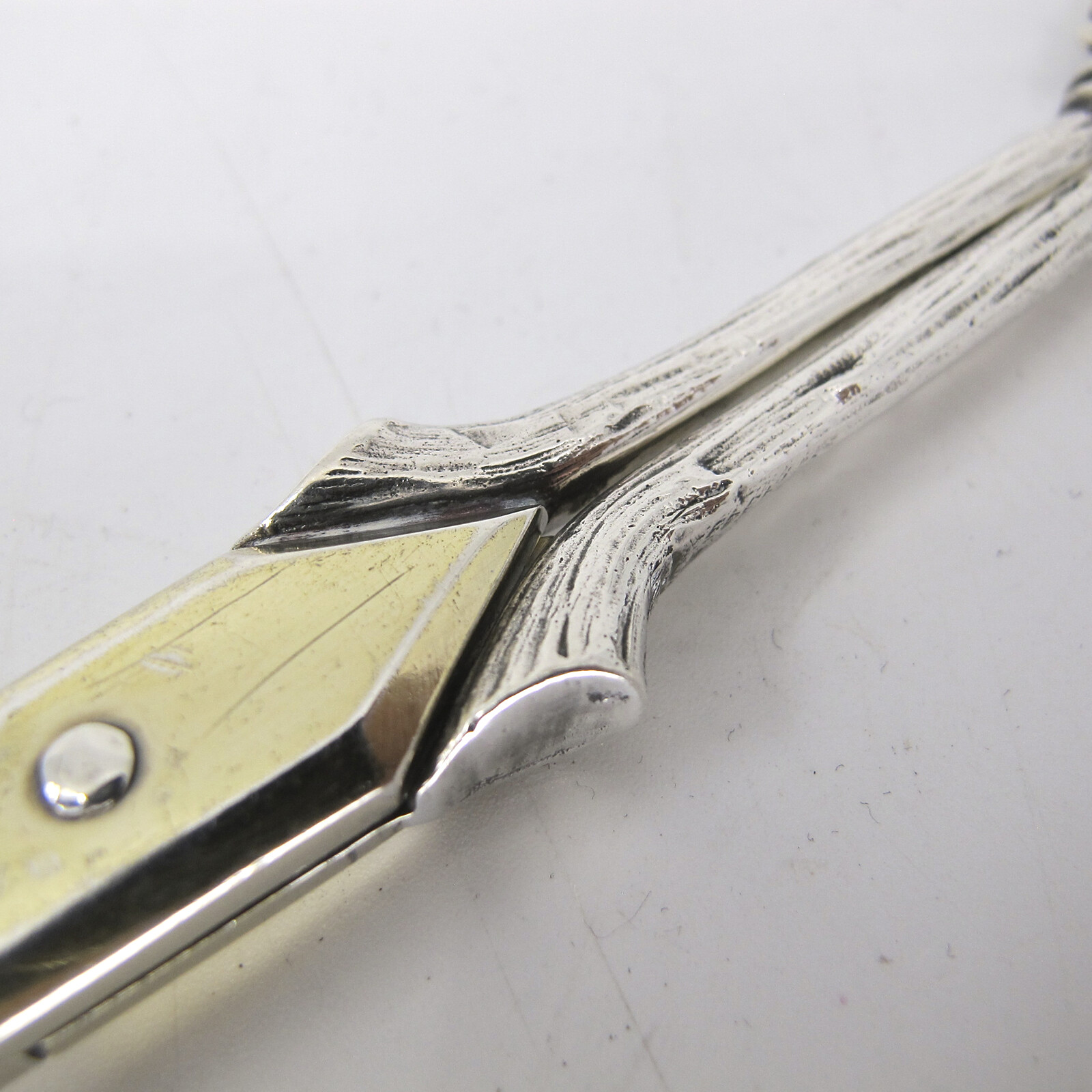 WHITING Extra Long All Sterling Silver Grape Shears 7 3/4″ Solid Figural Grapes