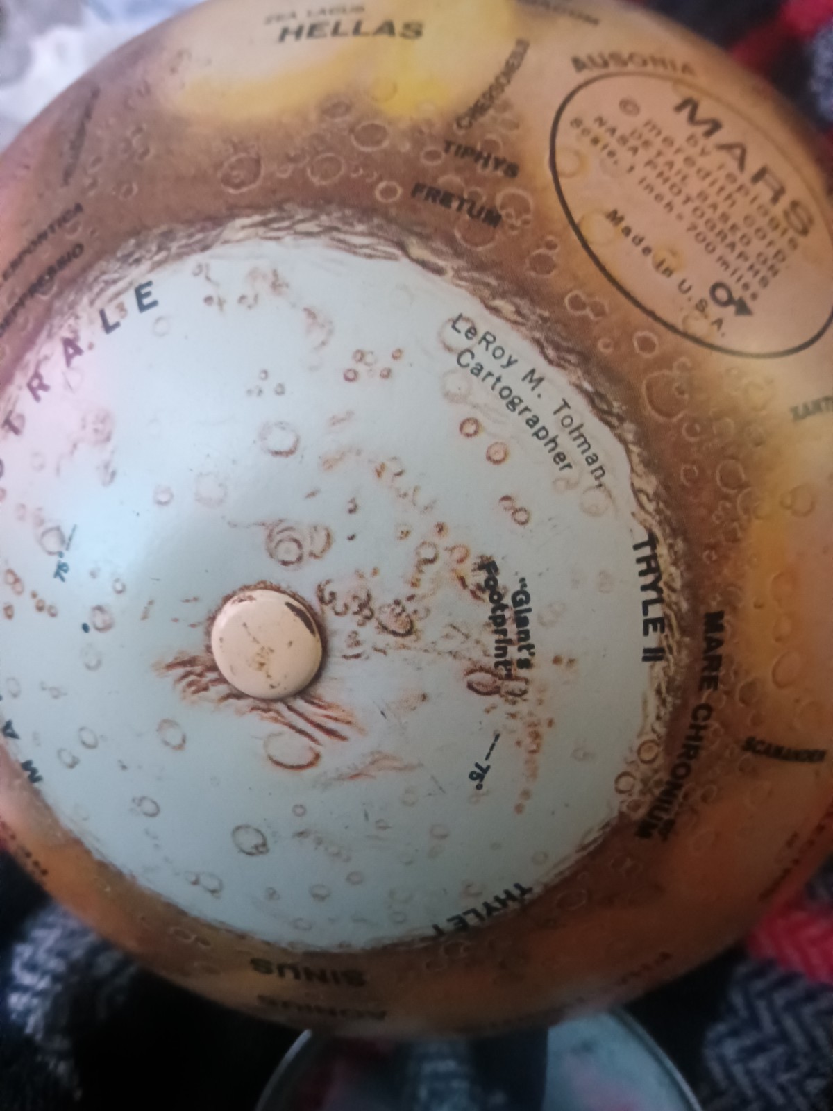 vintage – Mars Globe – by replogle meredith corp (LEROY M. TOLMAN)