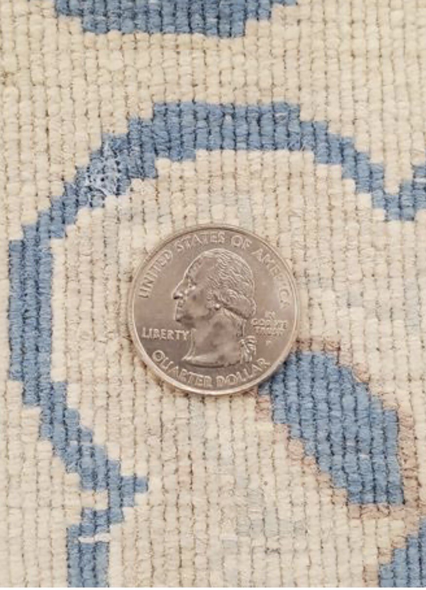 Vintage Original Area Rug Oushak Low Pile Distressed 9 X 13 Antitque Beauty Blue