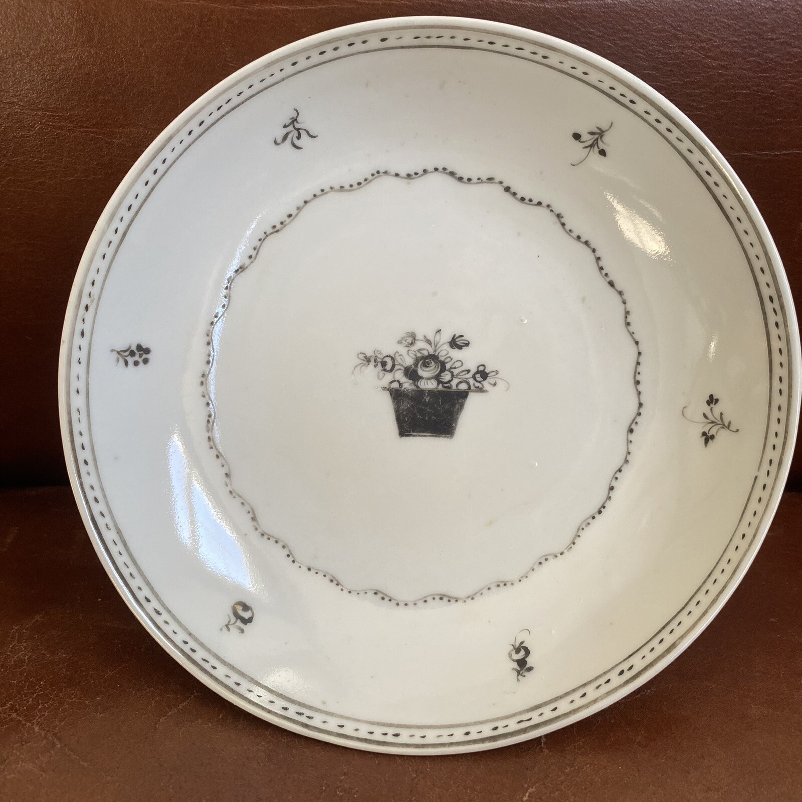 Antique Chinese Export Porcelain Tea Cup Bowl Set Saucer Plate 18th or 19th c.