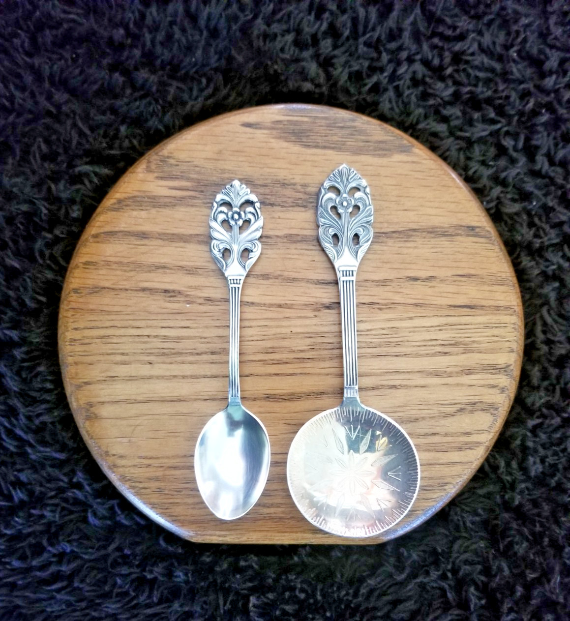 Vintage Swedish EPNS Silverplate Condiment Jam Spoons 4 1/2″