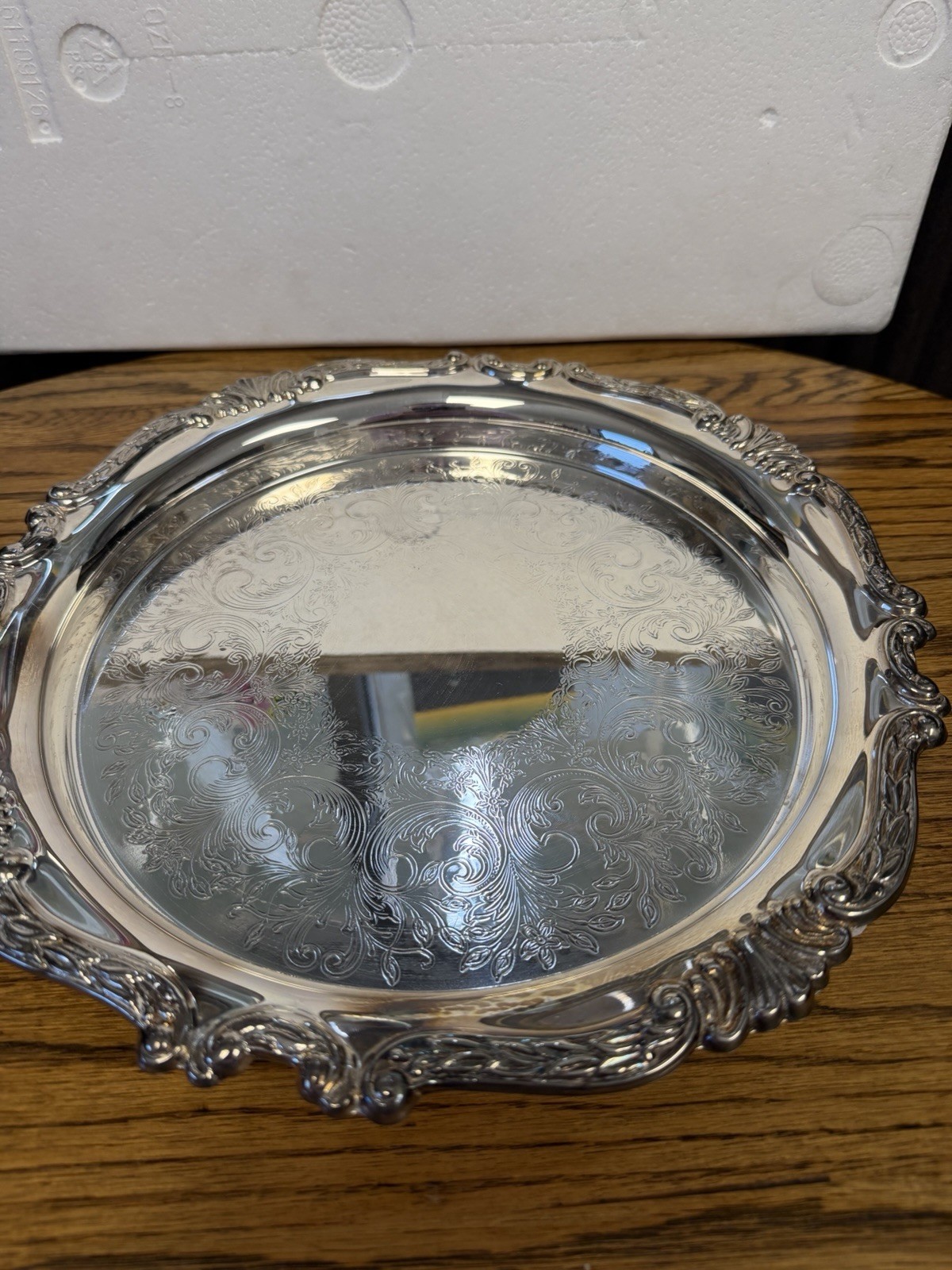 Vintage Sheridan Taunton Silversmiths Ltd. Silver Plate Serving Tray 12.75 Inch