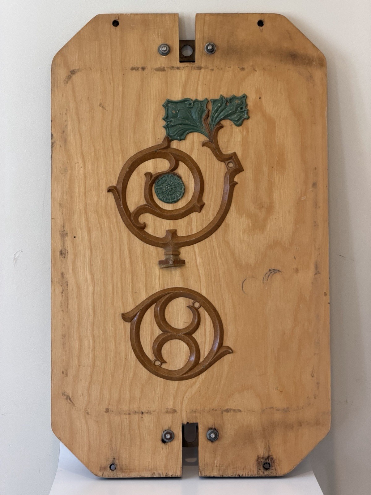 Mid Century Industrial Wood Foundry Mold Abstract Wall Art 1960’s Double Sided