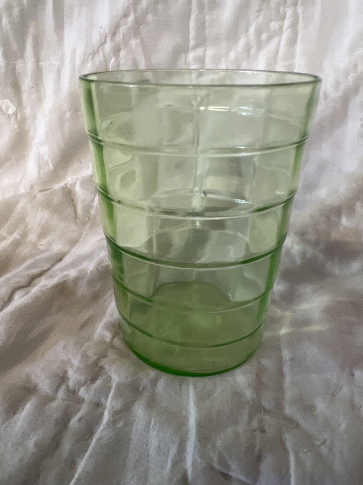Vintage Uranium Green Depression Glass Collectible Tumbler