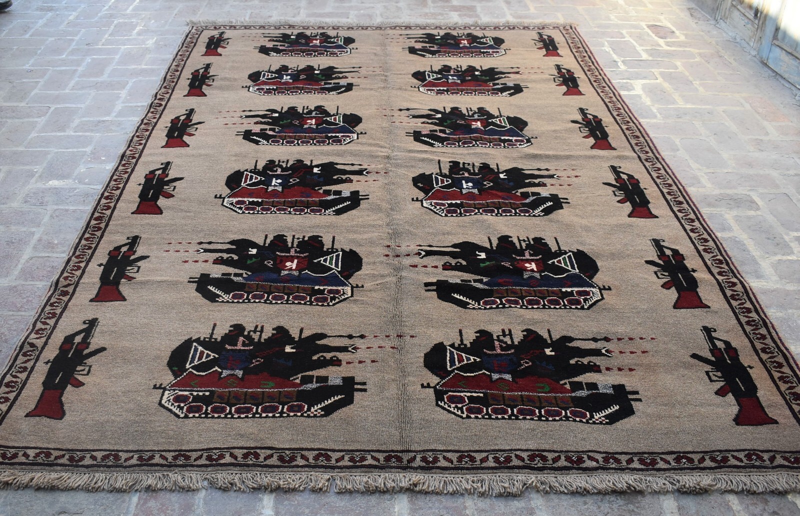 6’6″ x 9’9″ Vintage Handmade Afghan Tribal Persian Wool War Area Rug Carpet 7×10