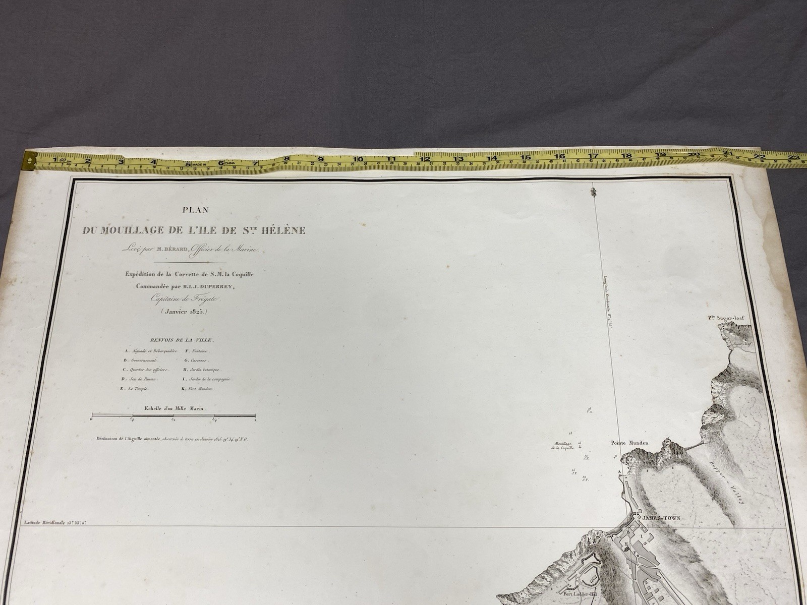 Plan Of The Anchorage Of The Island Of St. Helena 1828 Antique Nautical Map