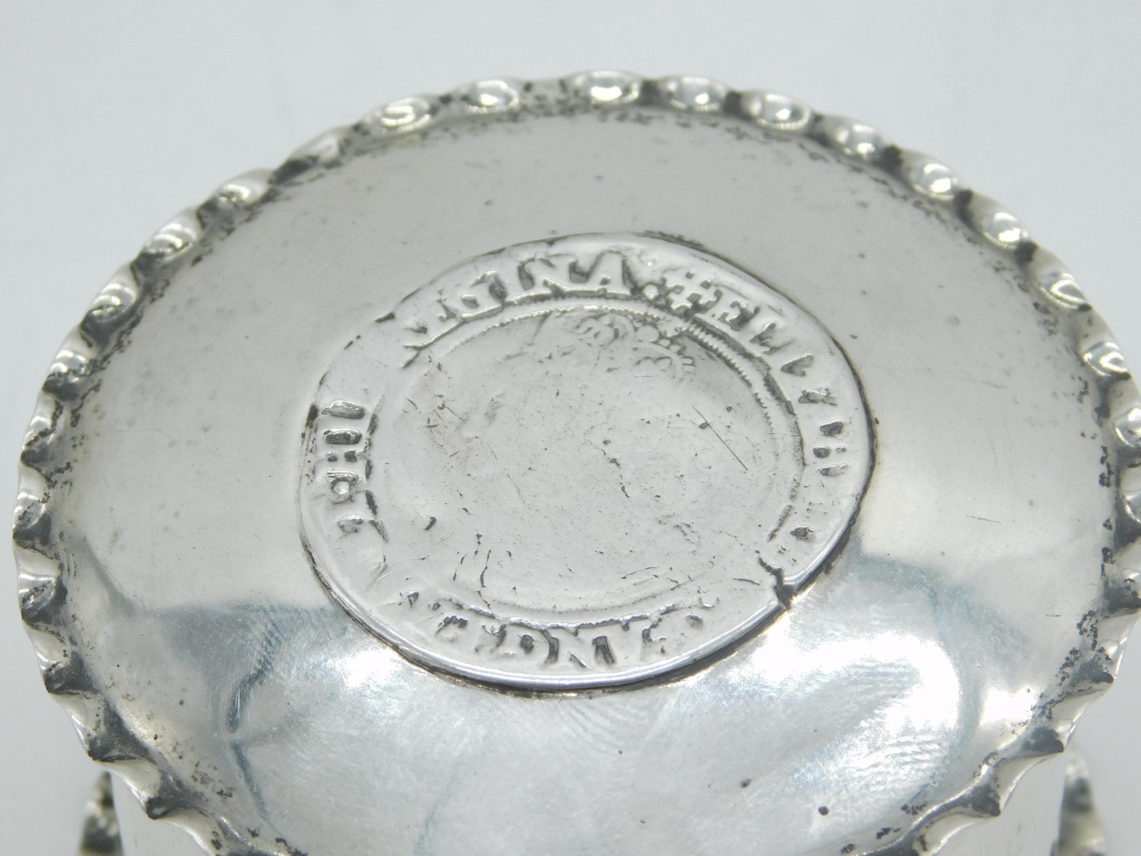 Victorian Sterling Silver Queen Elizabeth I Shilling Coin Set Box Antique 1894