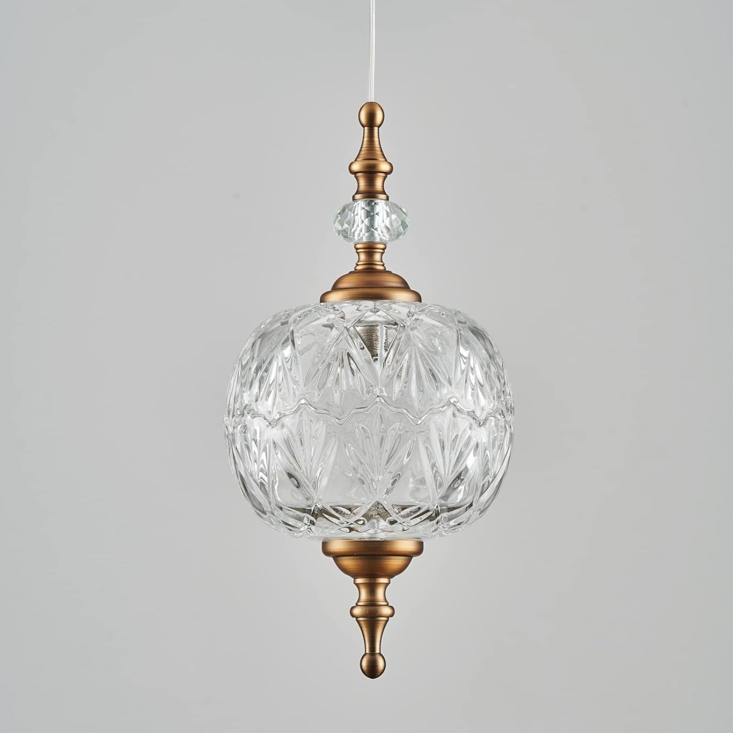 Antique Brass Pendant Light Fixture Glass Kitchen Island Dining Room Hardwired