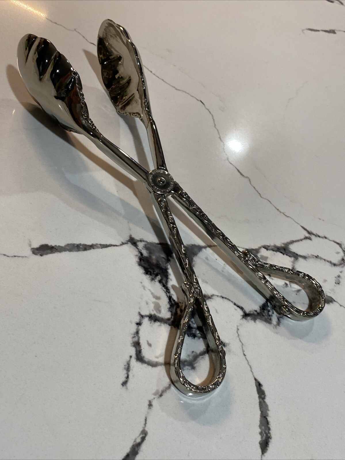 Vintage Silver Plated Salad Tongs Spoon Scissor Salad International Silver Co.