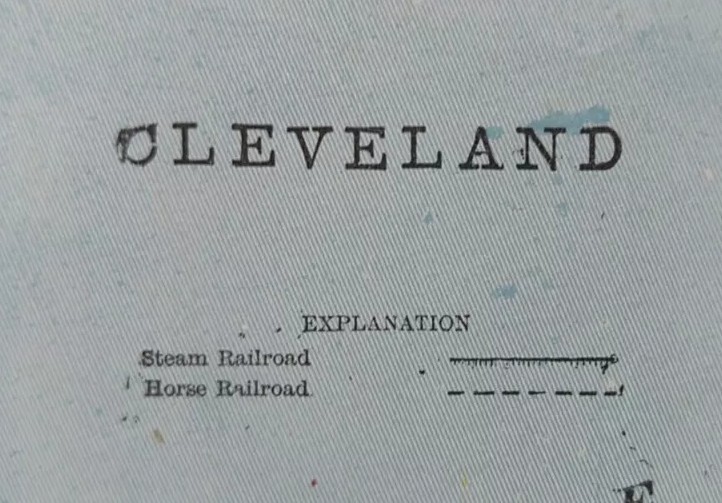 Vintage 1894 CLEVELAND OHIO Map 14″x11″ ~ Old Antique Original OHIO CITY TREMONT