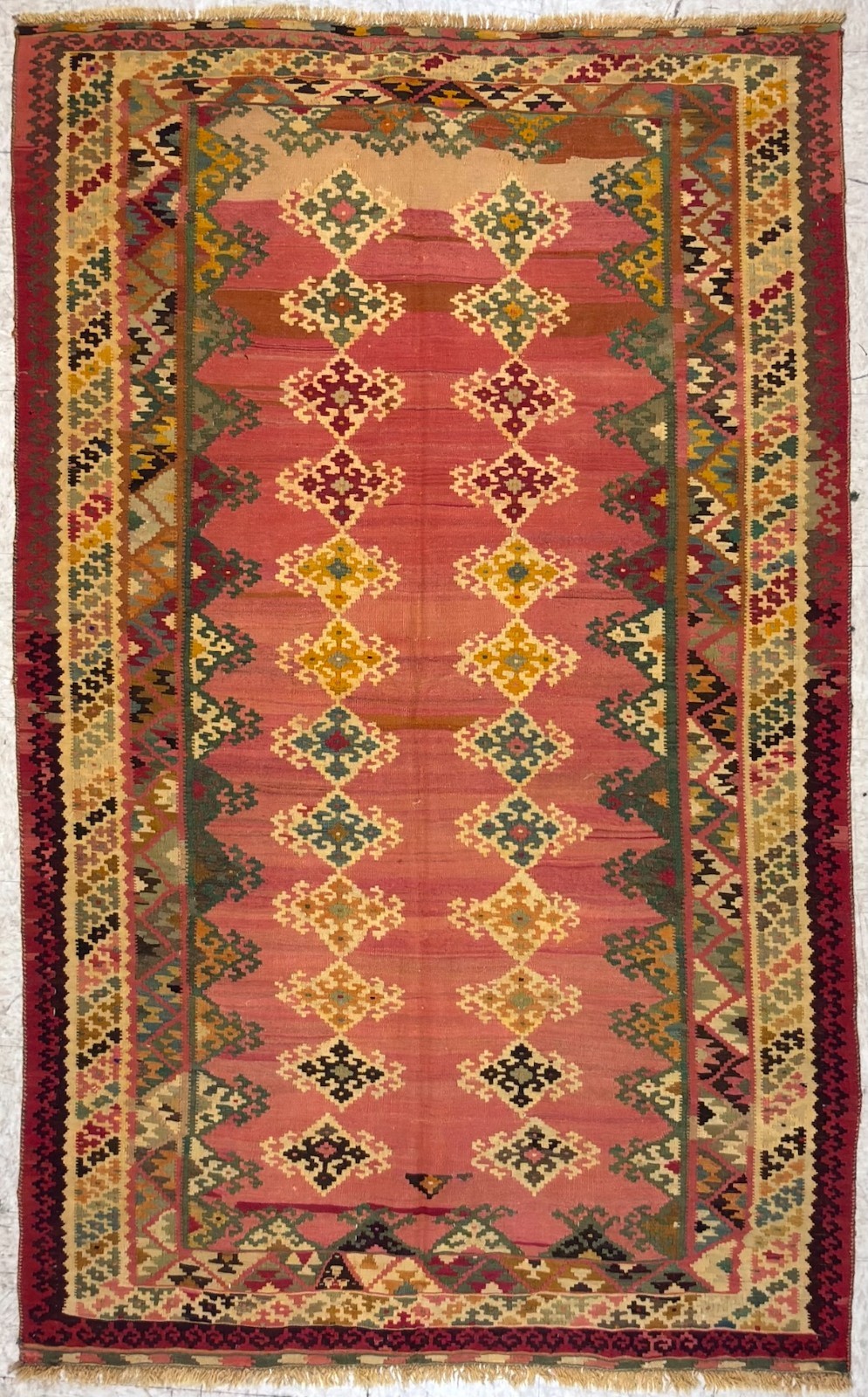 Handmade Wool Area Rug, 5×8, Orange & Red Rug, Oriental Rug