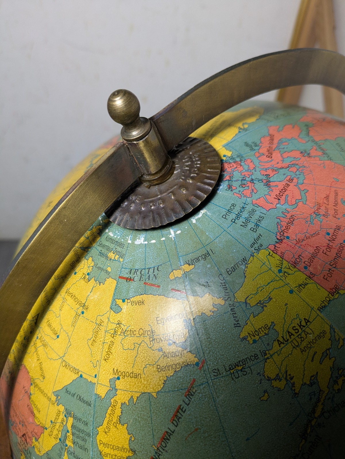 Mid Century Modern Style 12″ Desktop Globe with Wood Stand G77