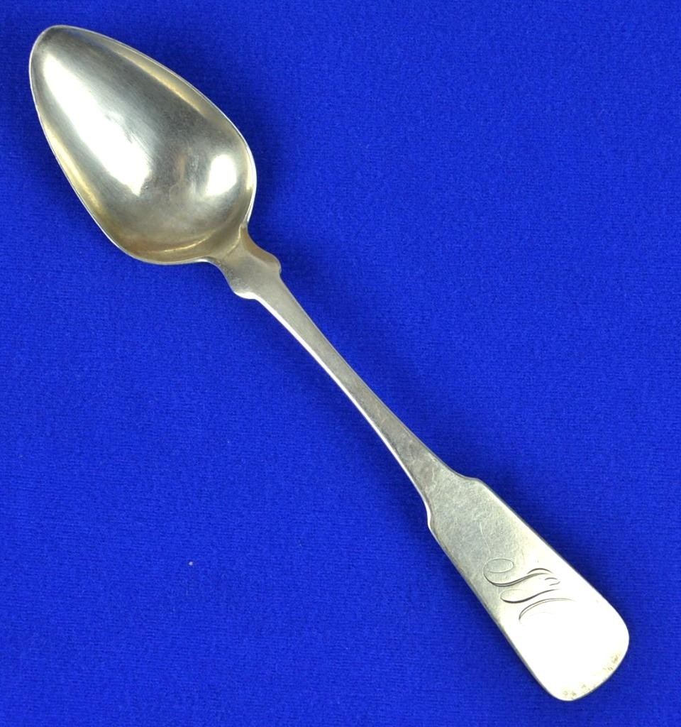 WHEELER, BROOKS & CO. COIN SILVER SPOON – LIVONIA NY c1835 – 13.4 GRAMS – 5 3/4″