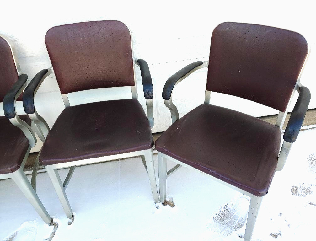GoodForm Mid Century VINTAGE Industrial ALUMINUM Arm Chair Ohio Pick Up or ship.
