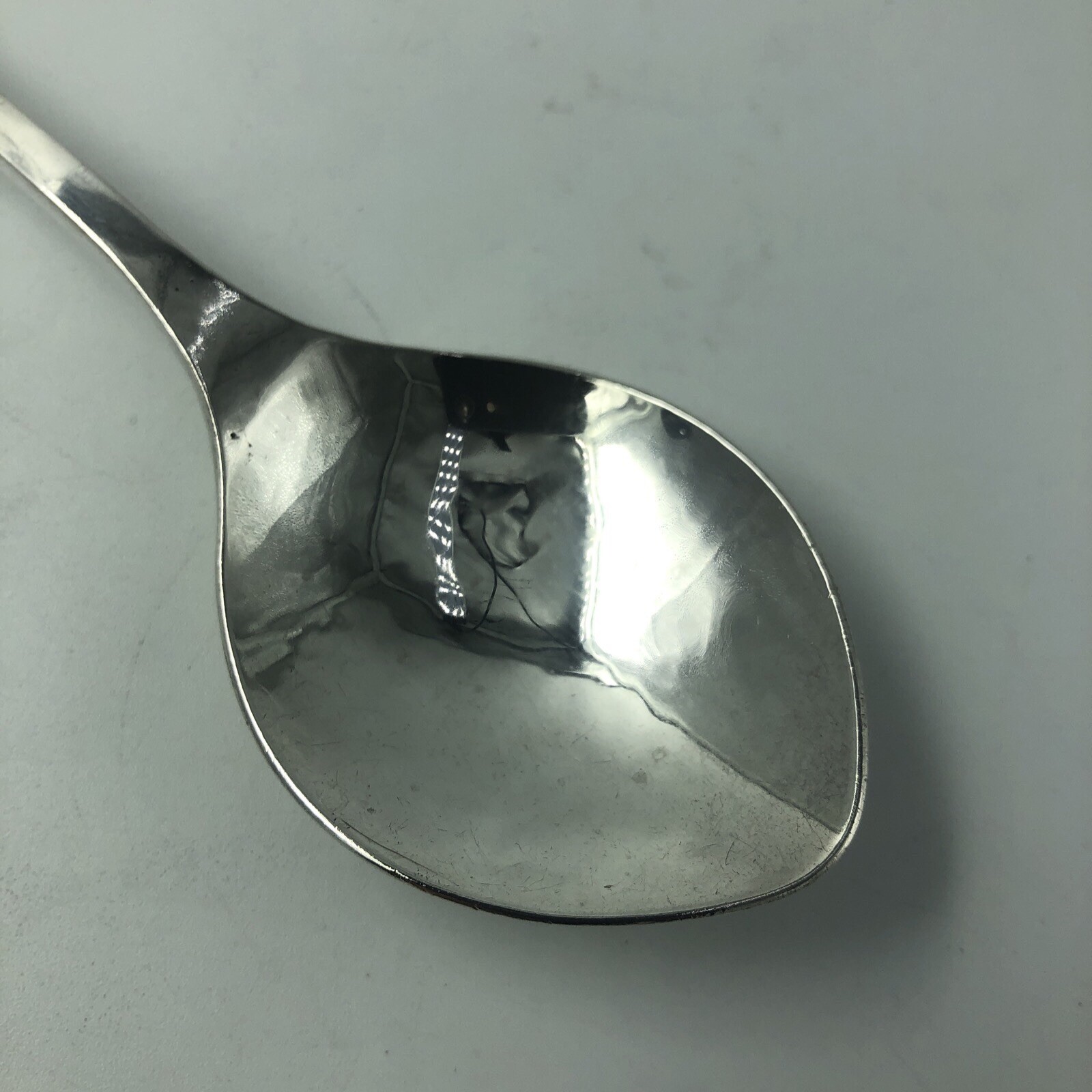 Larger A E Jones Silver Arts & Craft Planished Spoon Birm 1934 Jubilee mark 16cm