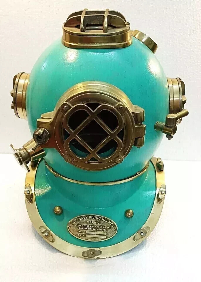 Diving Divers Helmet U.S Navy Mark V Deep Sea Antique Scuba Vintage 18” In