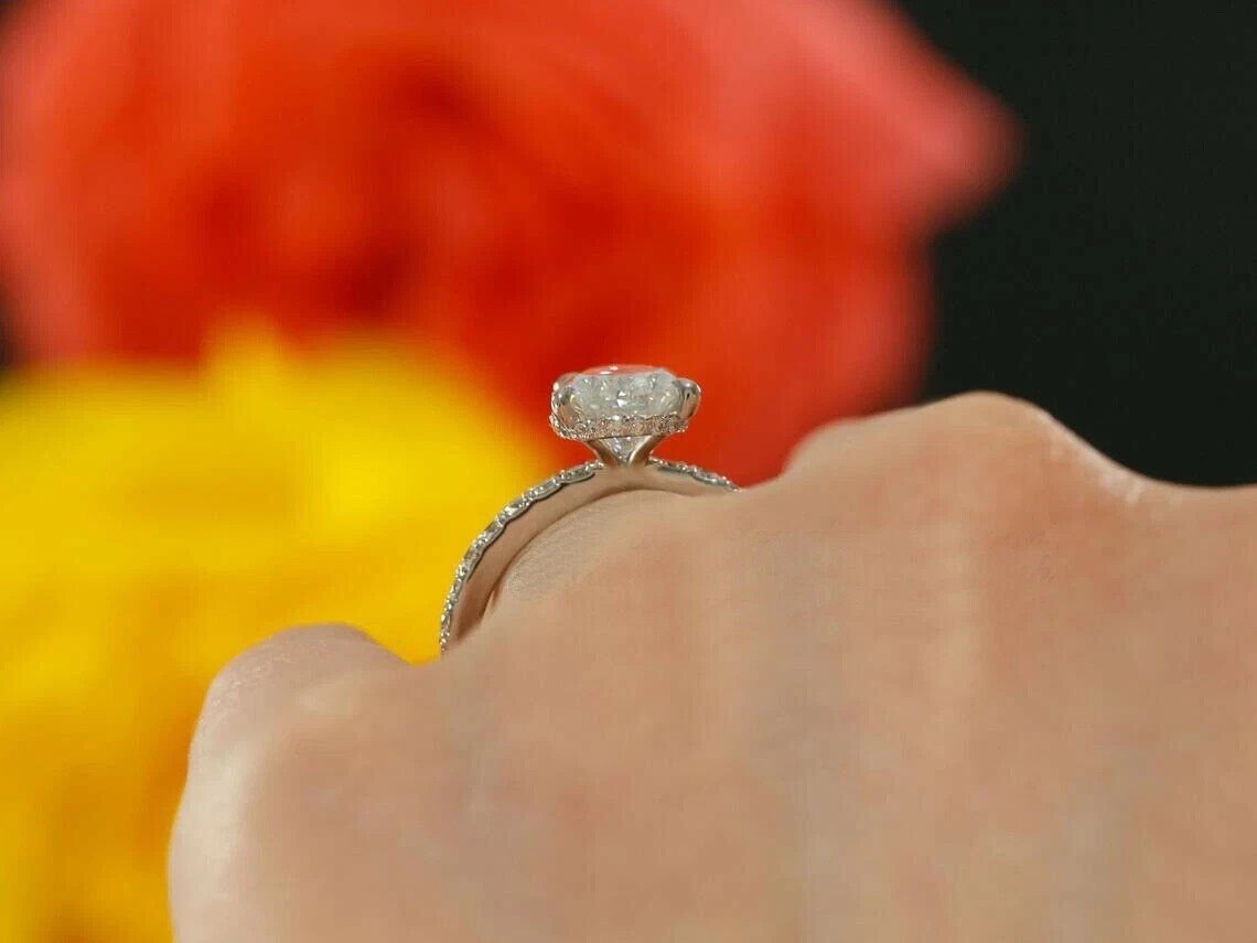 2.50Ct Pear-Cut Lab Created Solitaire Engagement Ring 14K White Gold Plated