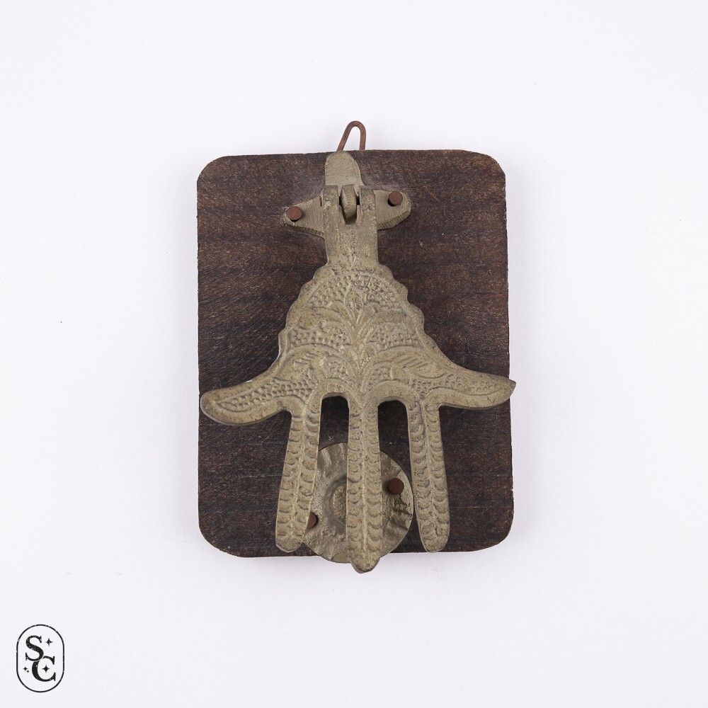 Vintage Style Moroccan Brass Hand of Fatima Door Knocker Part Handmade 5,11×3,93