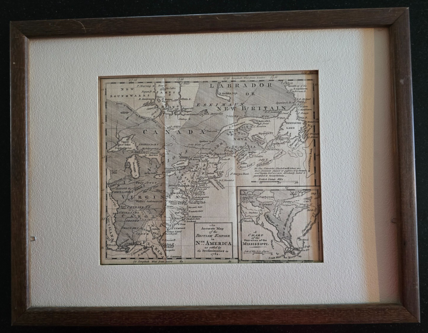 An Accurate Map of the British Empire in North America, 1762, Scarce
