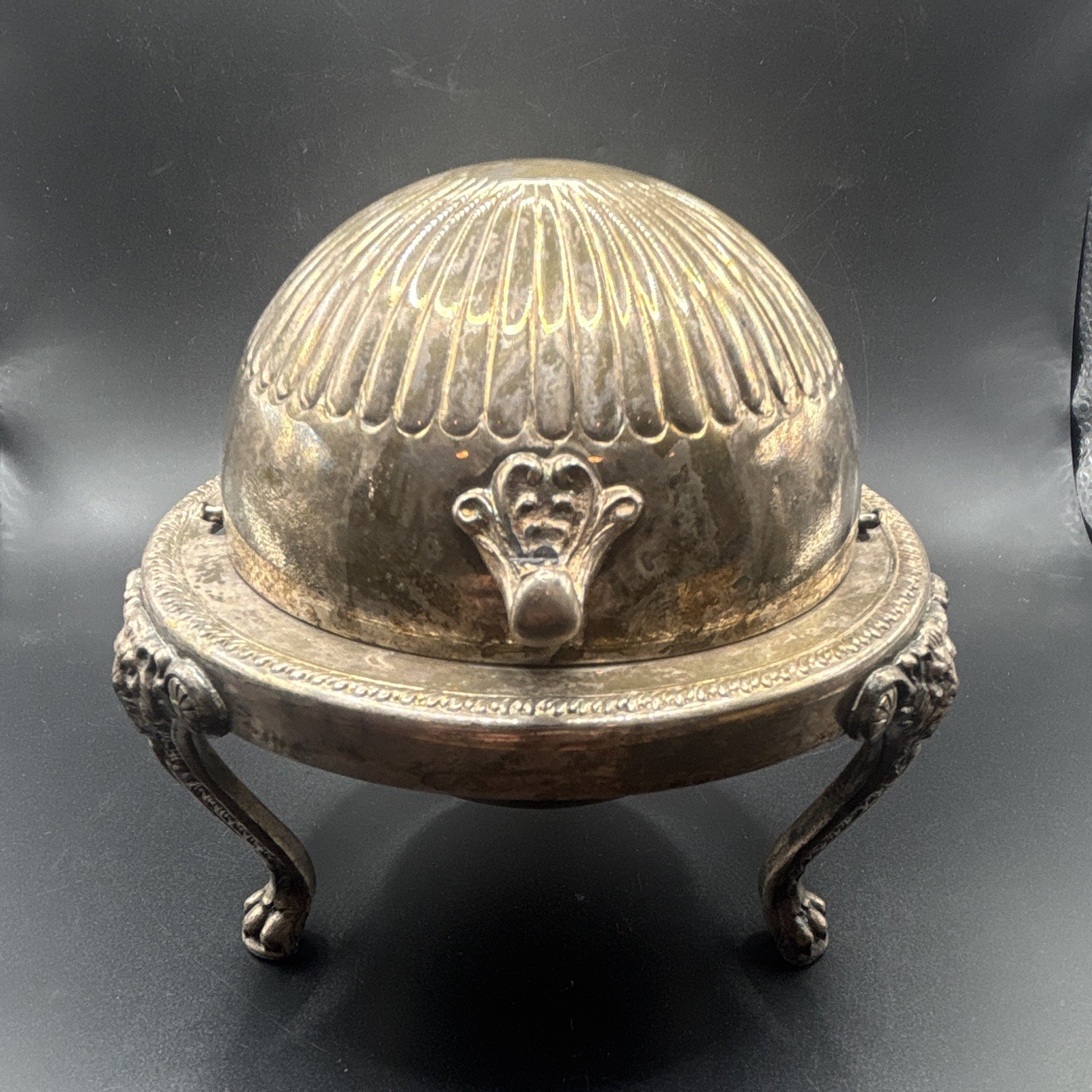 Vintage 1883 F.B. Rogers Silver Co. 273 Dome Roll Top Caviar Butter/Dish Server