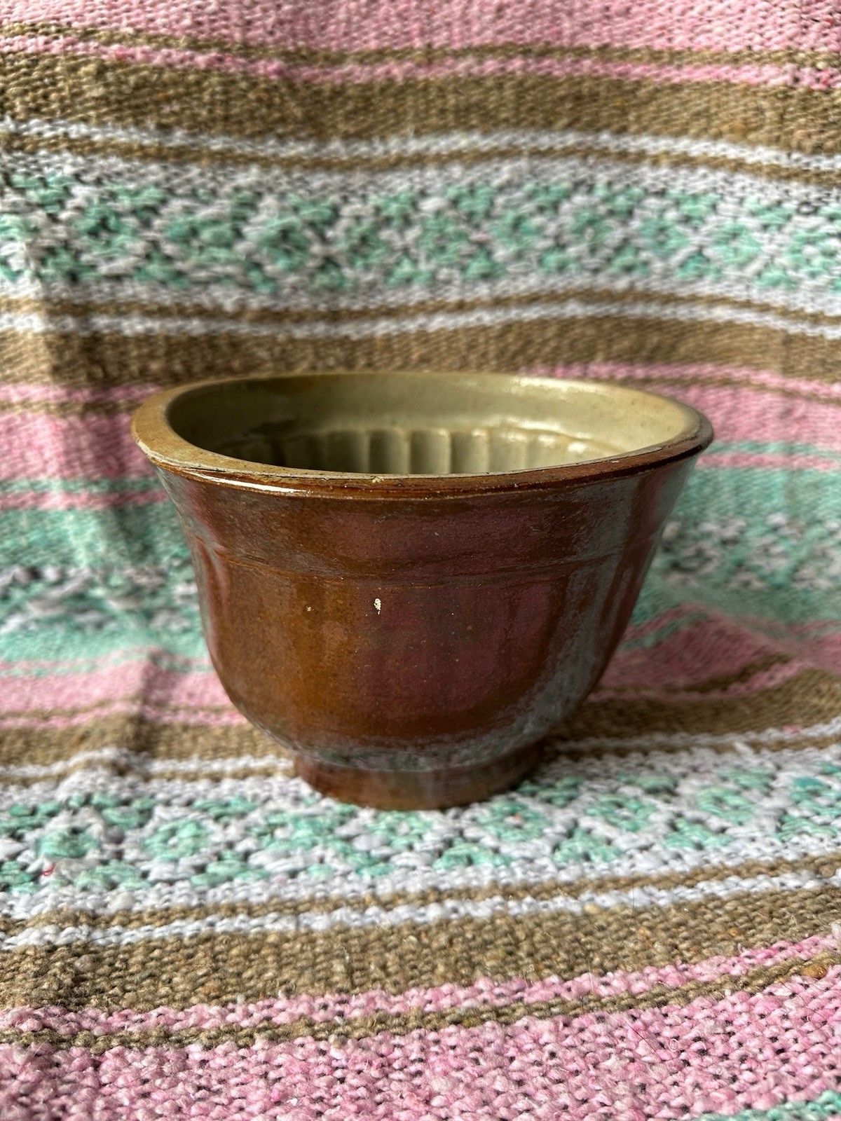 Antique 1800-1900’s Red Ware/Stoneware Pudding/Jelly Mold Bowl