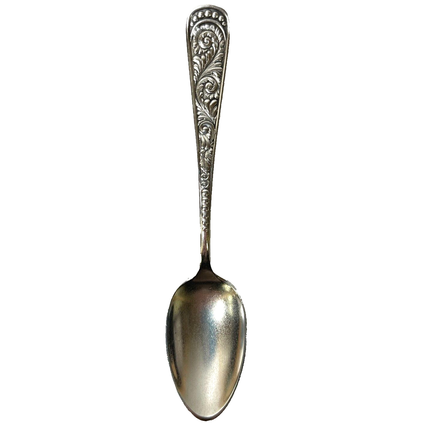 Vintage 1847 Rogers Bro Silver Spoon 4.5” Tall Spiral Leaves Souvenir Spoon