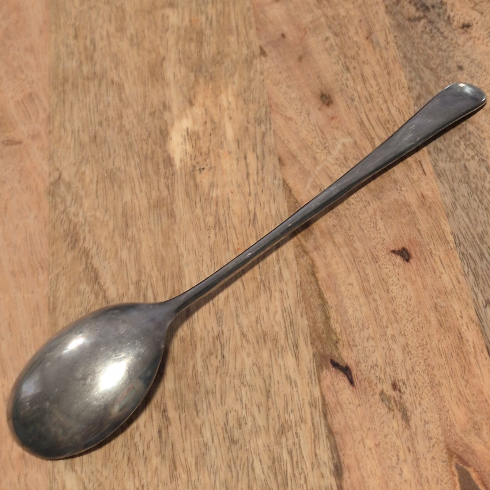 Vintage Silver Plated Serving Spoon Made in Italy Bright-Cut 9″ Oval Bowl