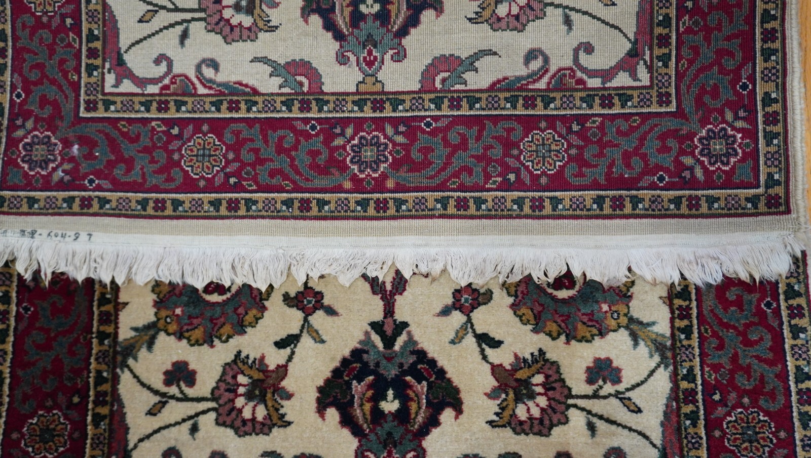 2’6″ x 12′ Excellent Indo- Tabrizz Floral Hand Knotted Wool Runner Rug