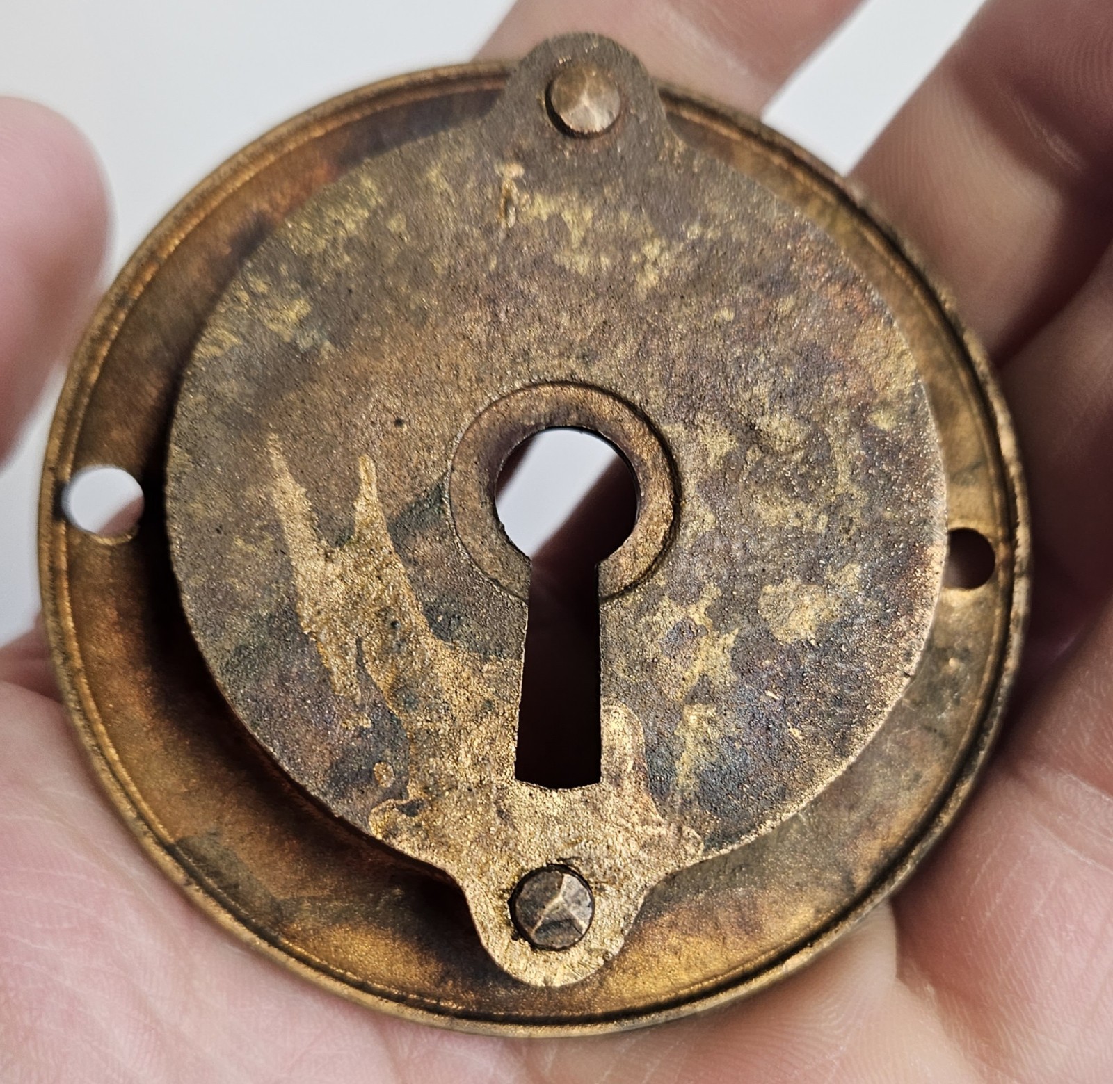 1 Antique Pocket Door Pull Plate Mallory Wheeler 1882 Victorian Bronze Brass