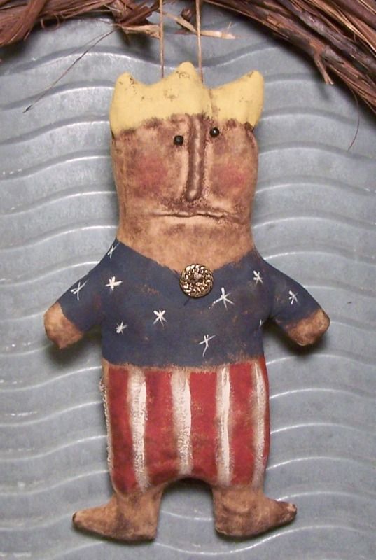 PATTERN ~AMERICANA EXTREME PRIMITIVE LADY LIBERTY ORNIE ~ FUN!!! ~ QUICK!! ~EASY