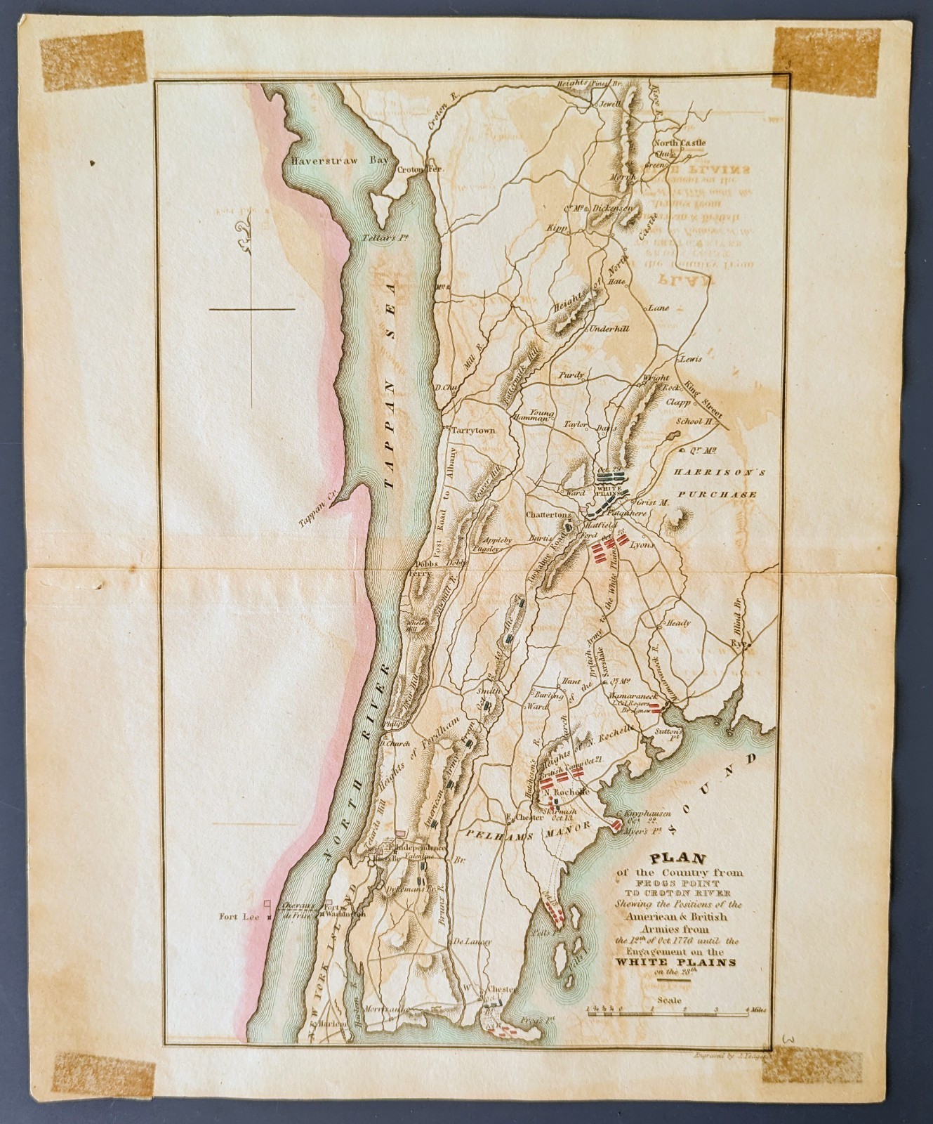 Revolutionary War Map 1832 White Plains New York Battle Plan Yeager