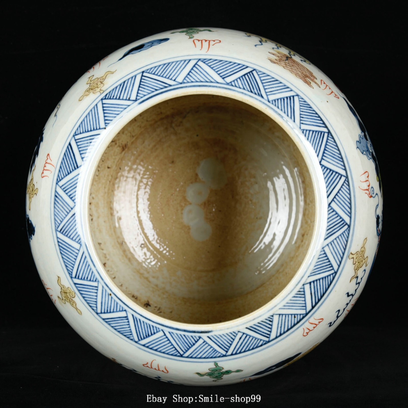 9.4″ Kangxi Dynasty Doucai Porcelain Dragon Phoenix Animal Pot Jar Crock