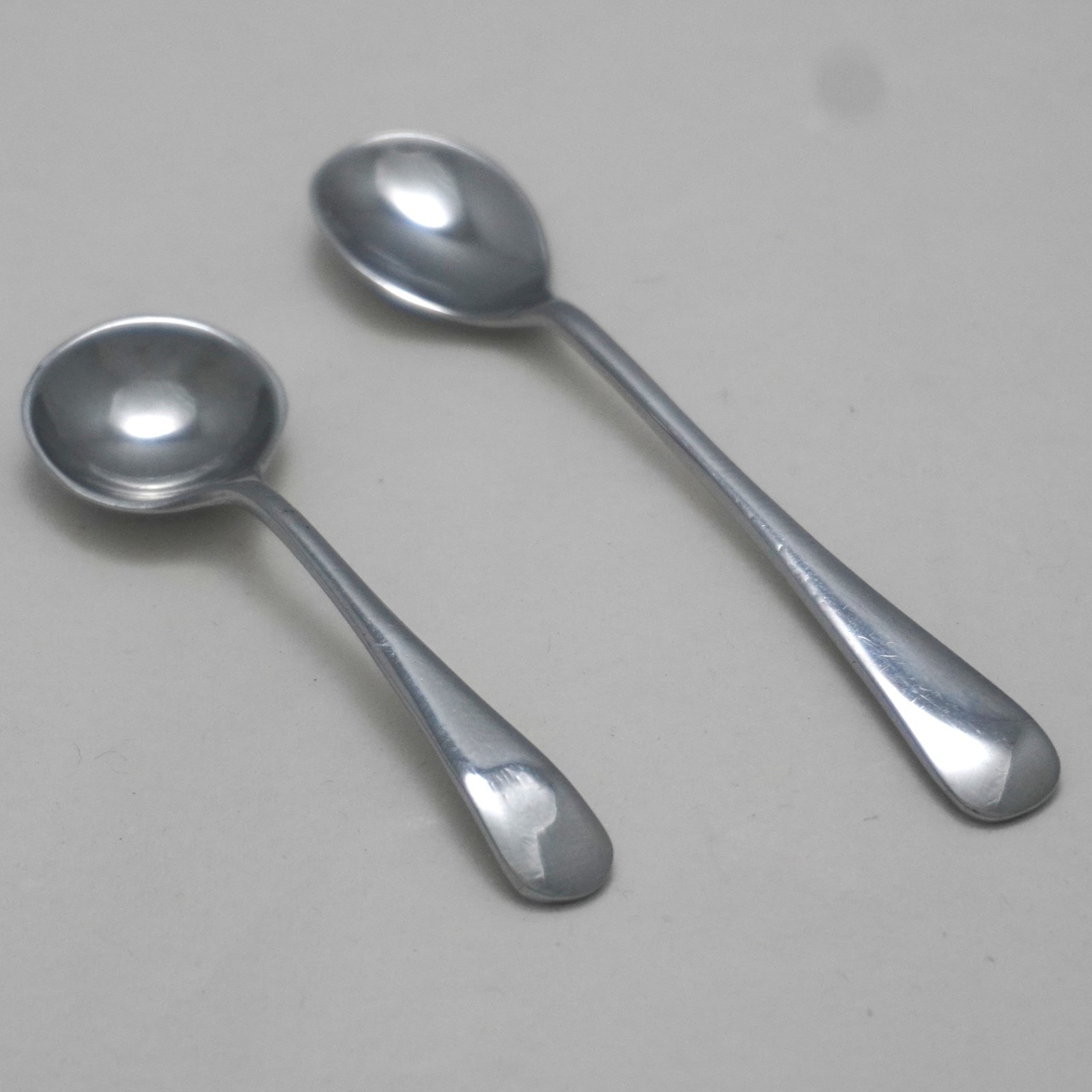 OLD ENGLISH Design Sheffield Chrome Plated Cutlery Two Condiment Spoons