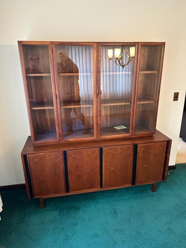 Mcm Mid Century Modern Dillingham China Cabinet Hutch 2 Piece