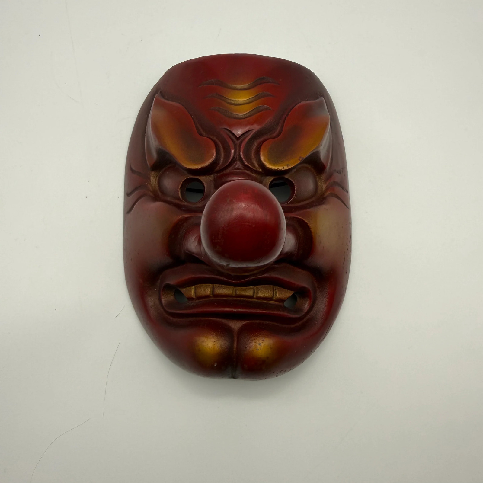 Japanese Noh Mask Tengu (天狗) Metal Hand Crafted Long Nose Demon God Vintage