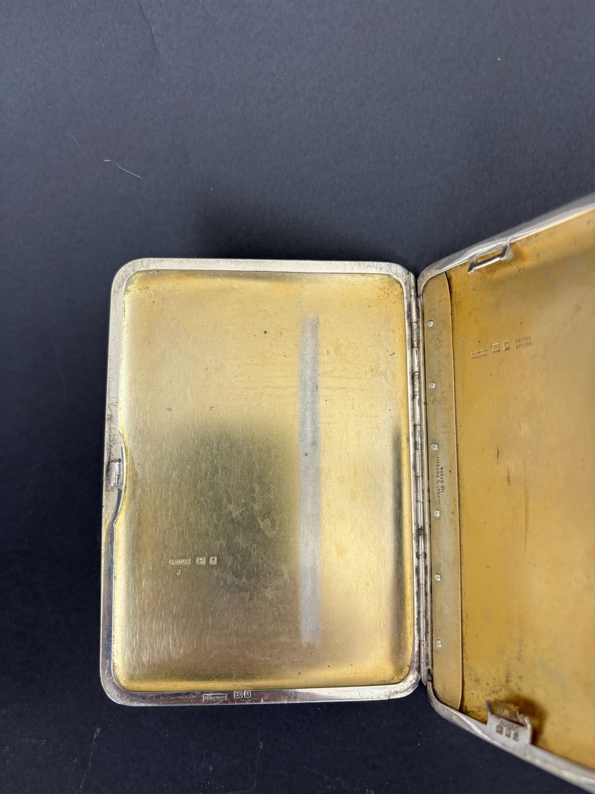 Asprey London Solid Silver Shagreen Cigarette Case Hallmarked Art Deco Vintage