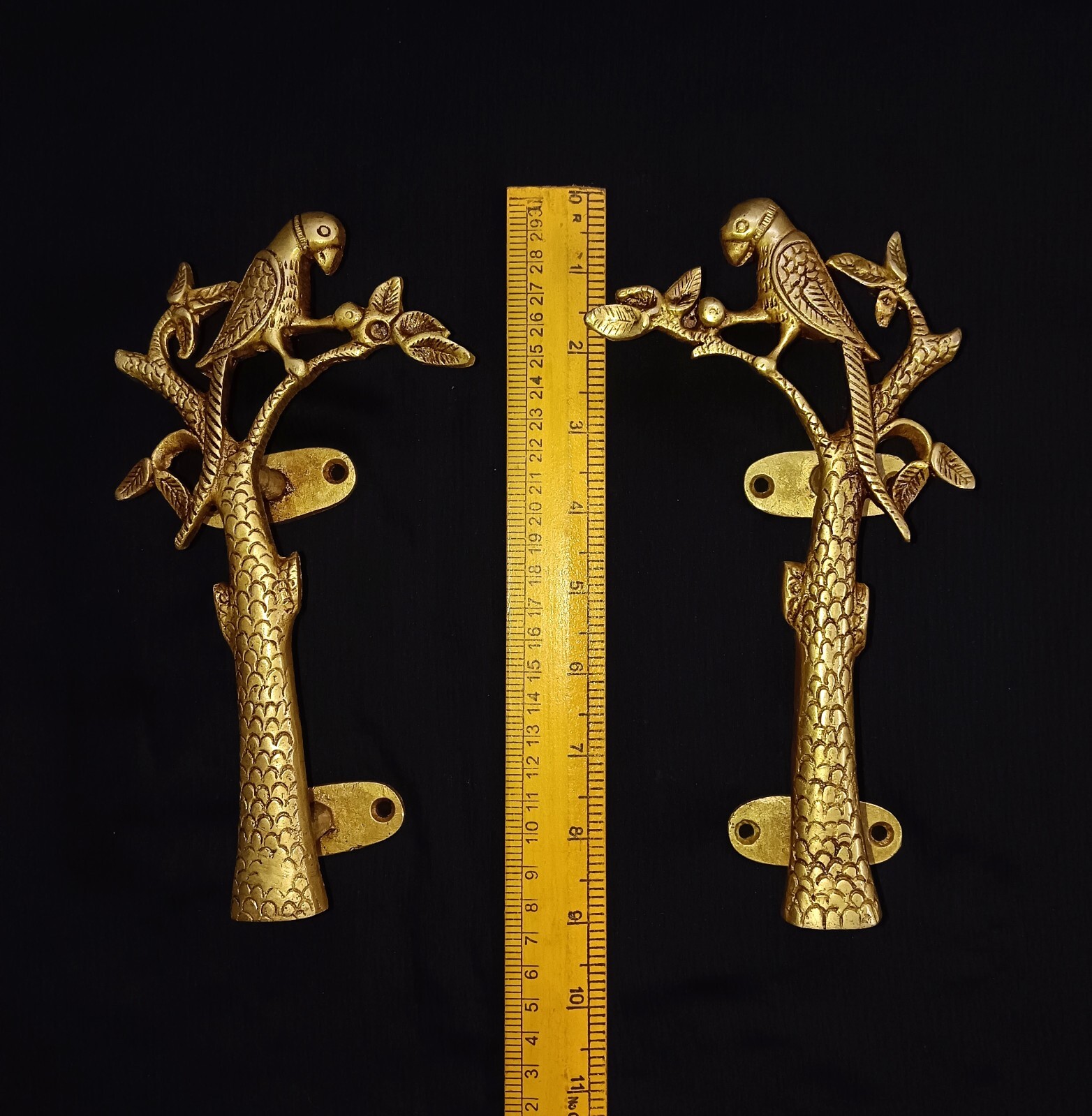 Macaw Bird with Tree Door Handle Set 8.0″ Inches Brass Parrot Outdoor Pull CA579