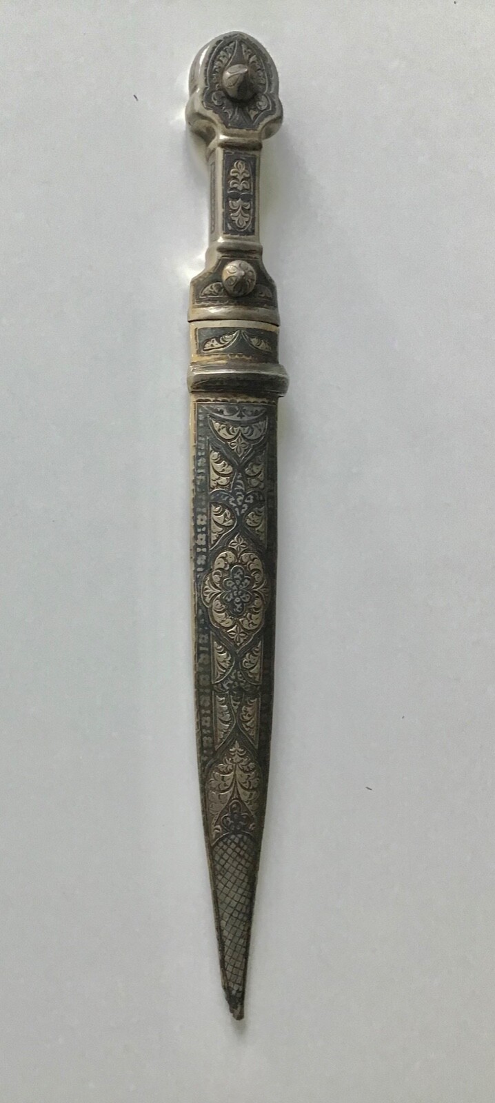 Russian silver antique niello Dagger Caucasian Kindjal knife ottoman