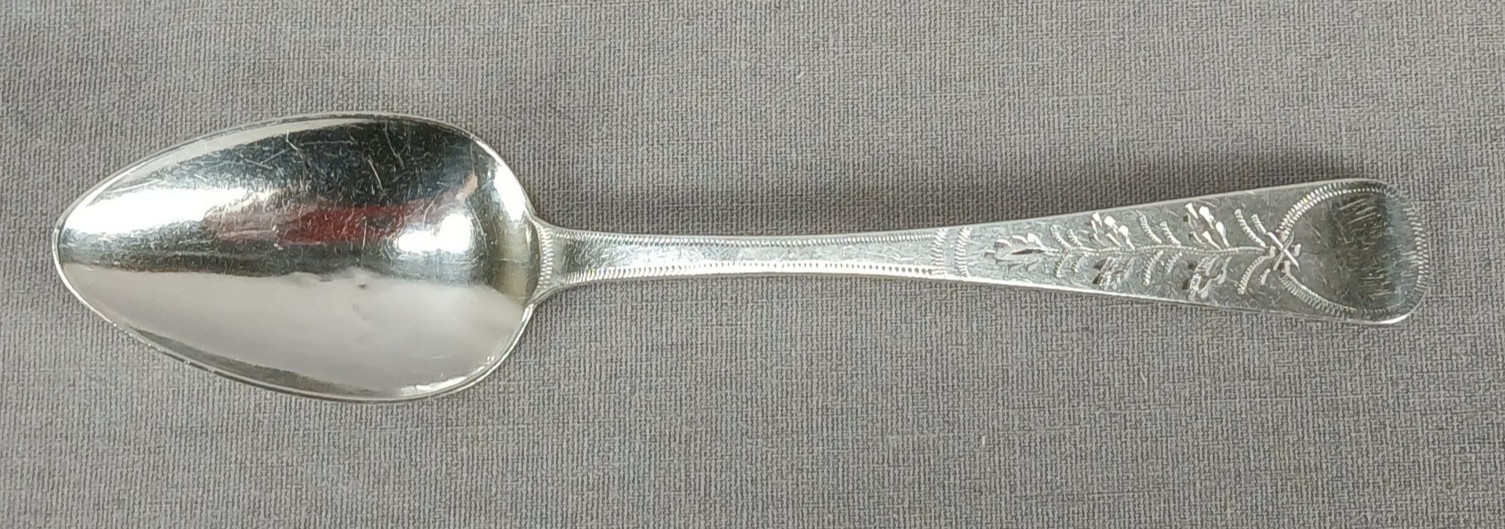 British John Le Gallais Bright-cut Sterling Silver Spoon Circa 1845-1861
