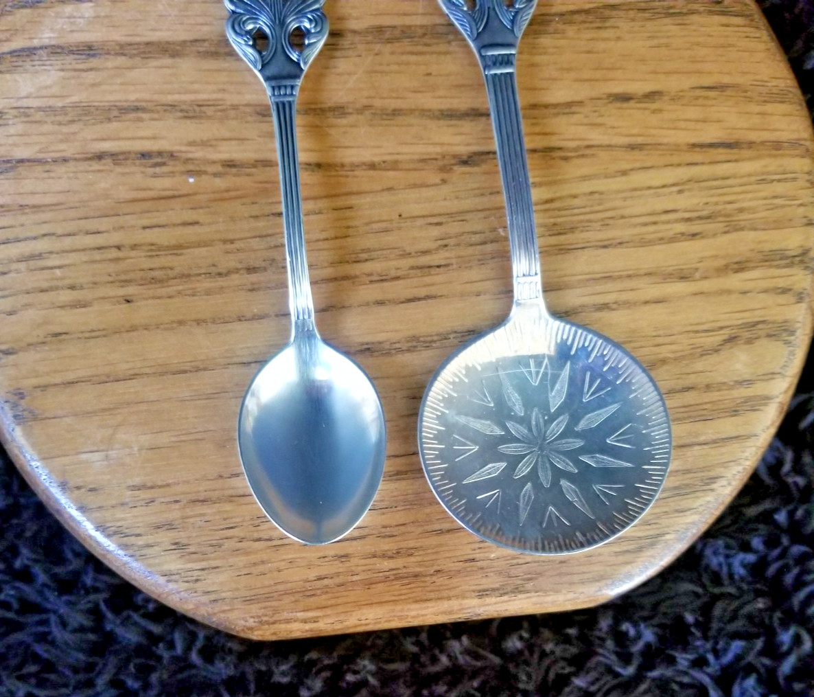 Vintage Swedish EPNS Silverplate Condiment Jam Spoons 4 1/2″